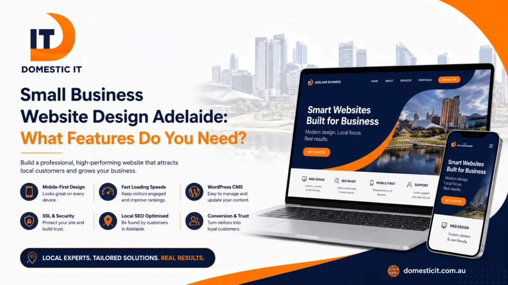 Small business website design Adelaide shown across mobile and desktop devices