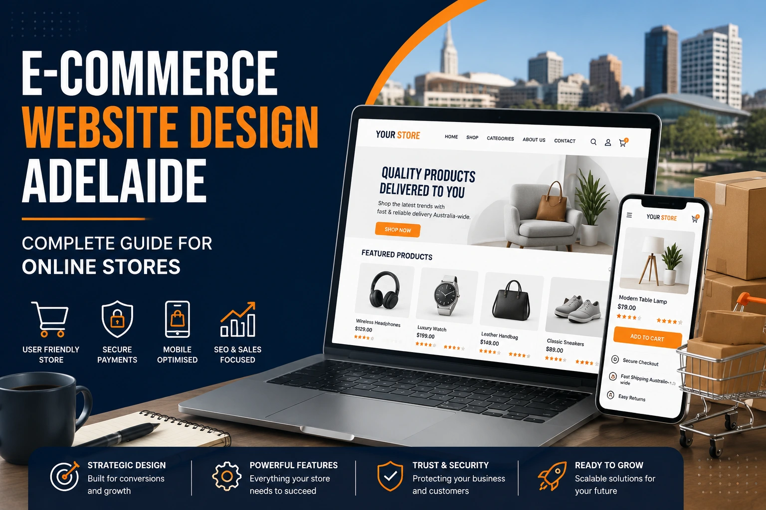 E-commerce website design Adelaide for online business stores